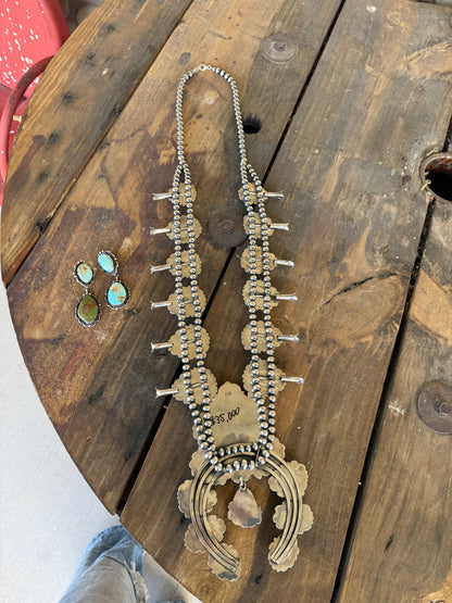 One of a Kind C Yazzie Giant Royston Squash Blossom