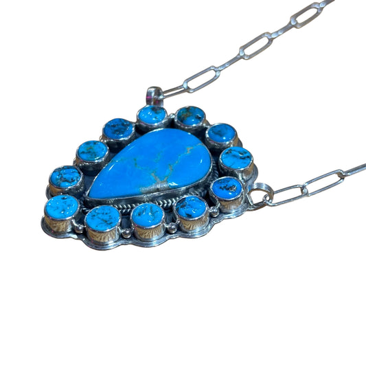 Turquoise Pendant Necklace Handmade in NW, Artist Unknown