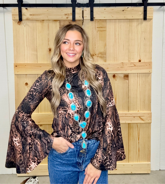 Welcome To The Jungle Bell Sleeve Top