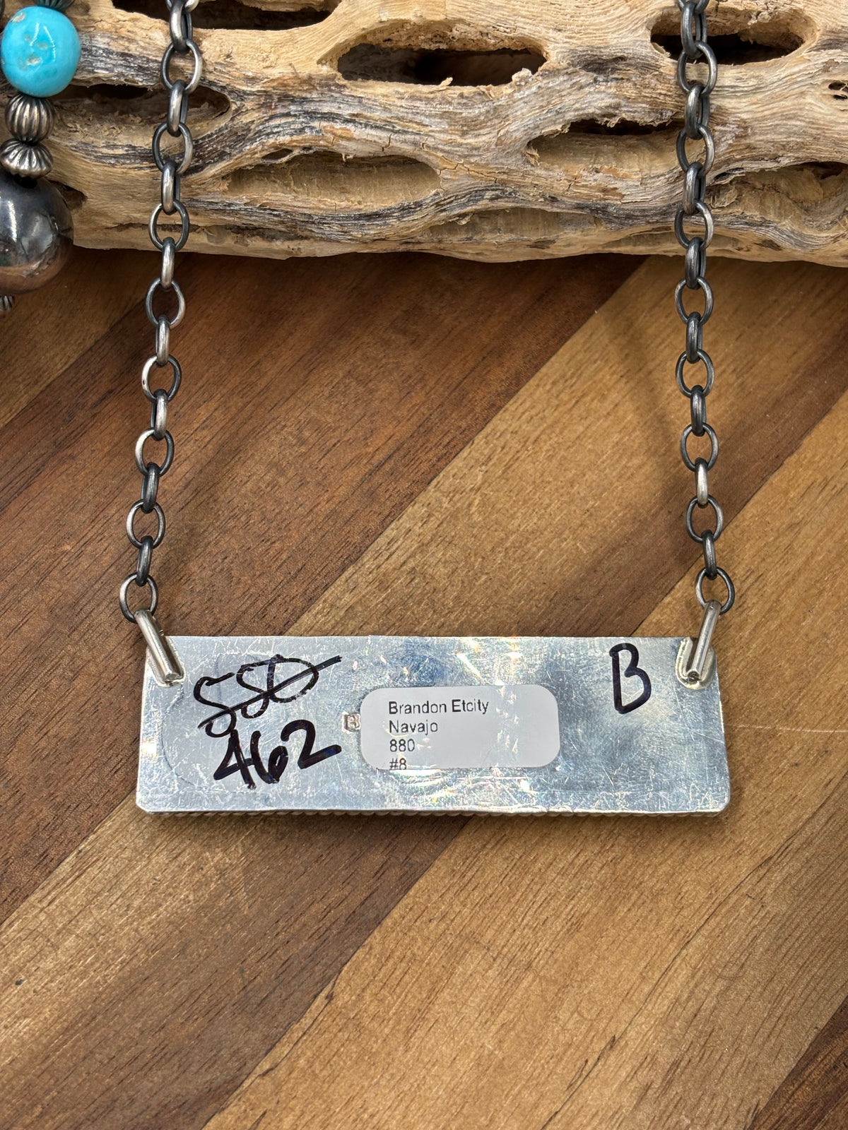 Mine #8 #917-46B XL Bar Necklace by Brandon Etcitty, Navajo