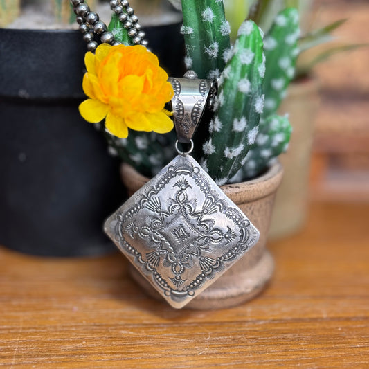 Vincent Platero Stamped Pendant #PEN-7