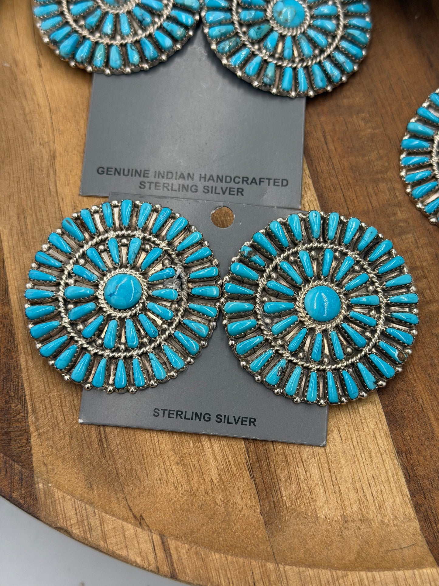 Turquoise Cluster Earrings #811-11 by Davina Benally, Navajo
