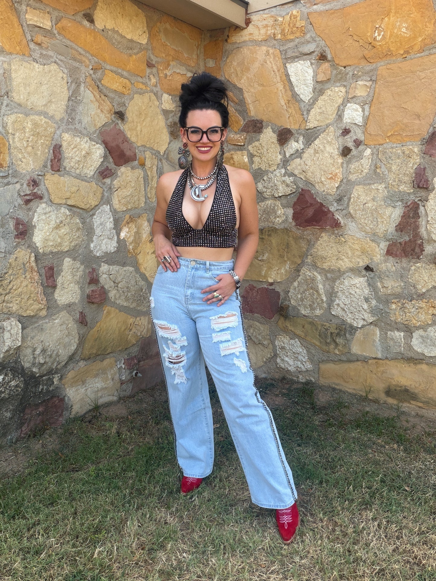 Alexis Sparkle Halter Top