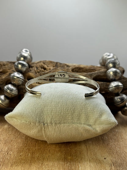 Kingman Turquoise Cuff #6 by Esther White, Navajo
