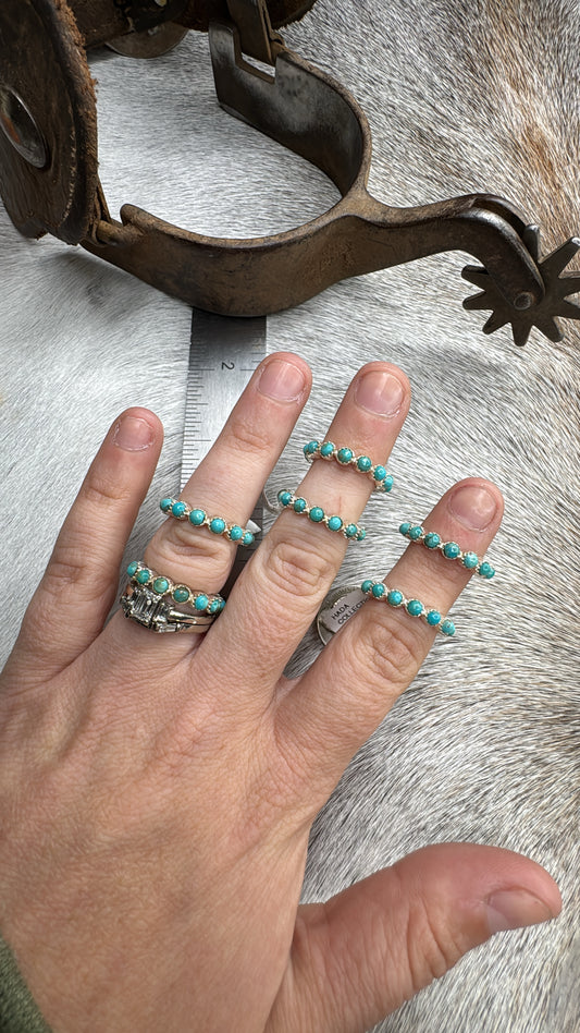 Kingman Turquoise & Sterling Silver Infinity Bands