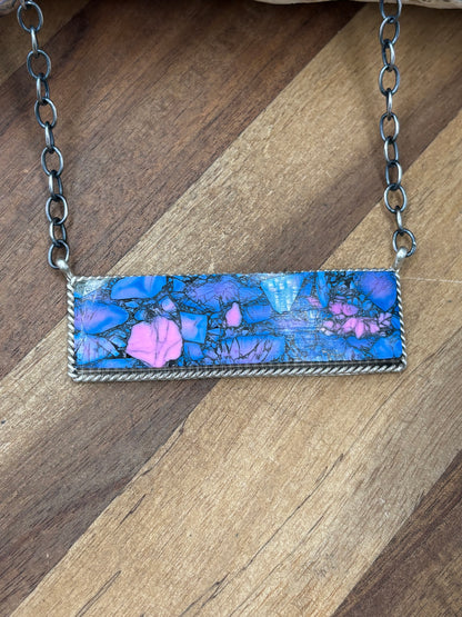 Monarch Mojave #917-44C XL Bar Necklace by Brandon Etcitty, Navajo
