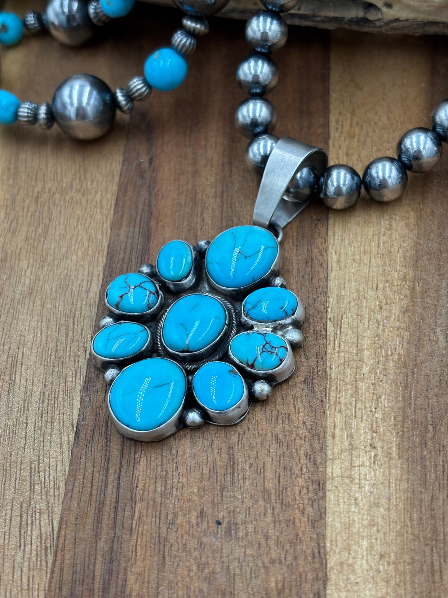 Egyptian Prince Turquoise Cluster Pendant by Ella Peters
