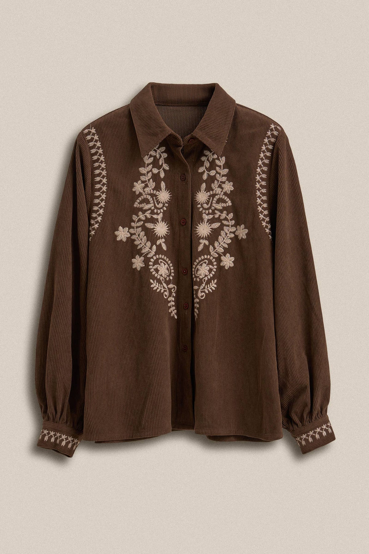 The Ember Embroidered Corduroy Top