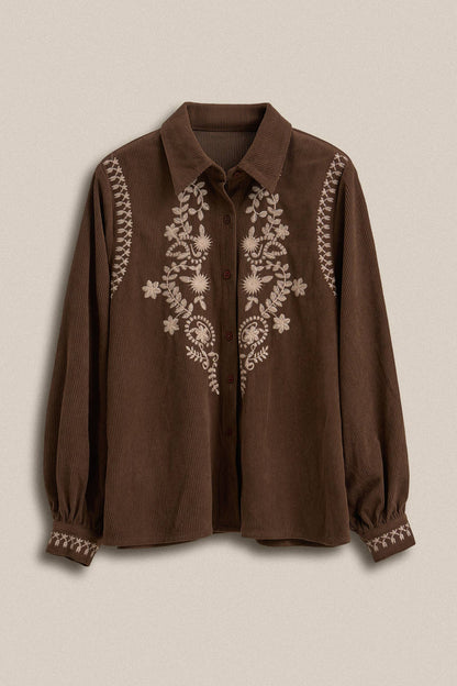The Ember Embroidered Corduroy Top