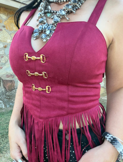 Kenzi Snaffle Bit Tank in Crimson