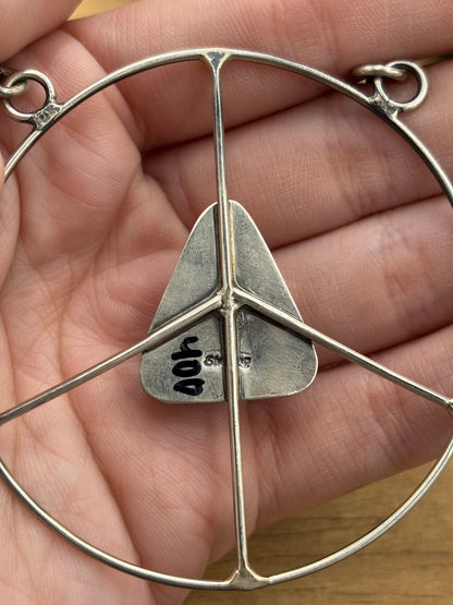 Orange Spiny #101-6 Peace Sign Necklace