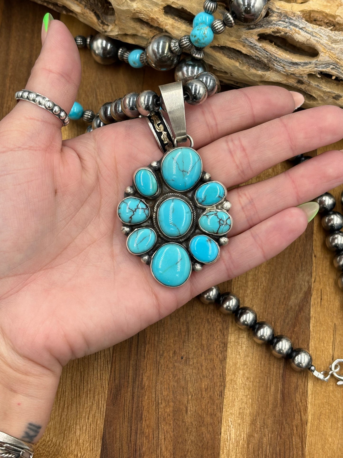 Egyptian Prince Turquoise Cluster Pendant by Ella Peters