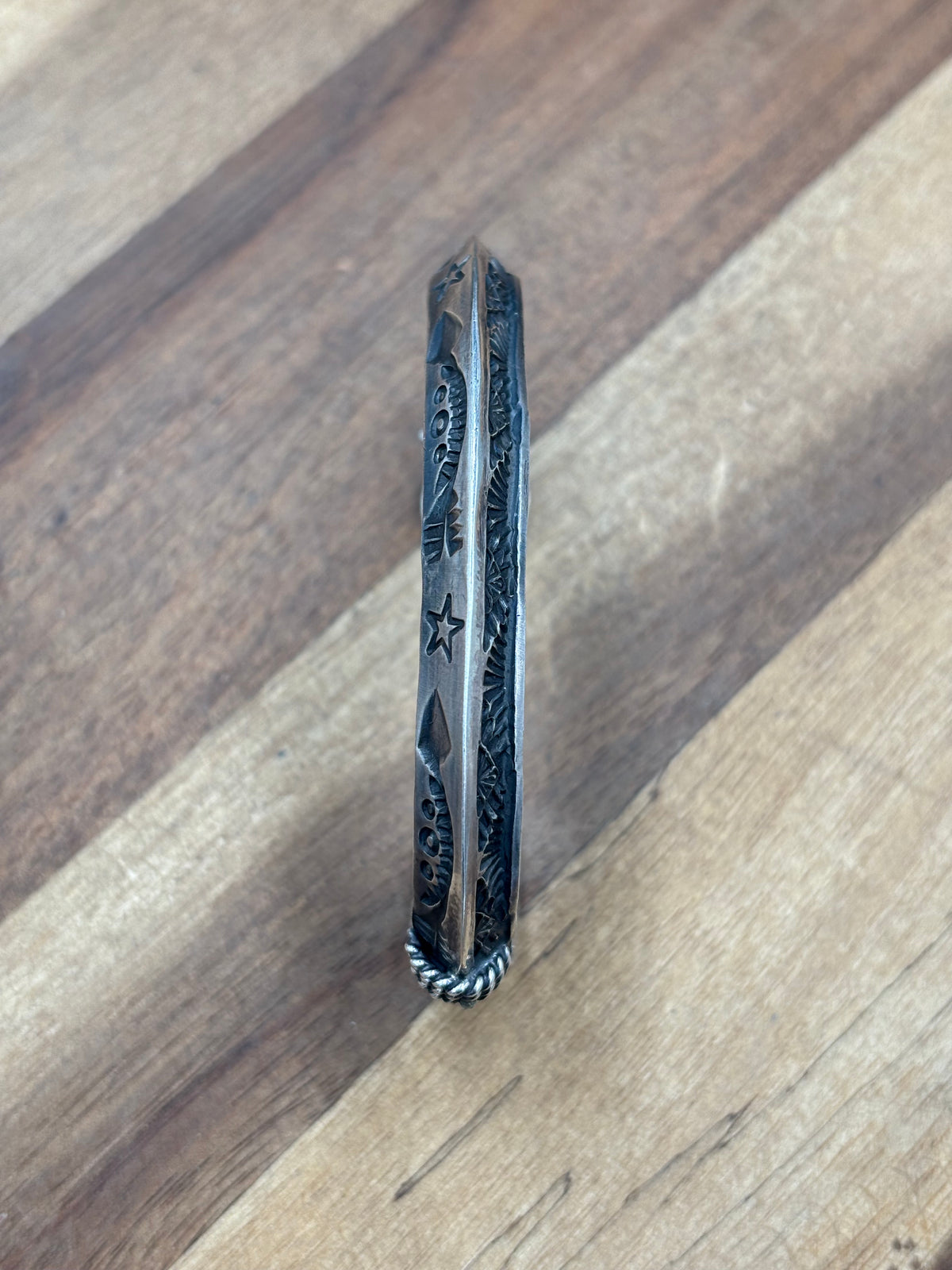 Silver Cuff #911-19 by Delayne Reeves, Navajo