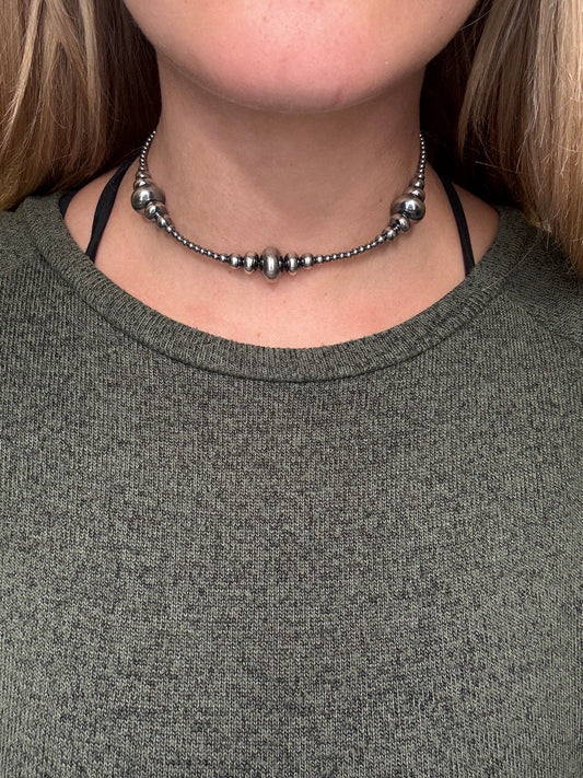 14” 3-14mm #911-23 Rondelle Sterling Pearls Necklace