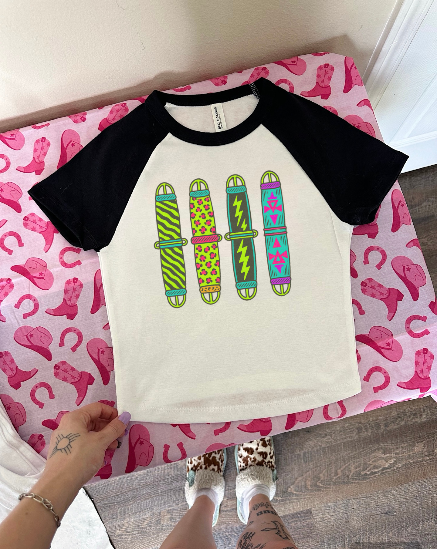 Neon Cinches Crop Tee