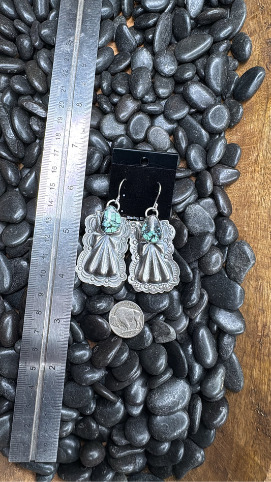 Emerald Rose Concho Earrings
