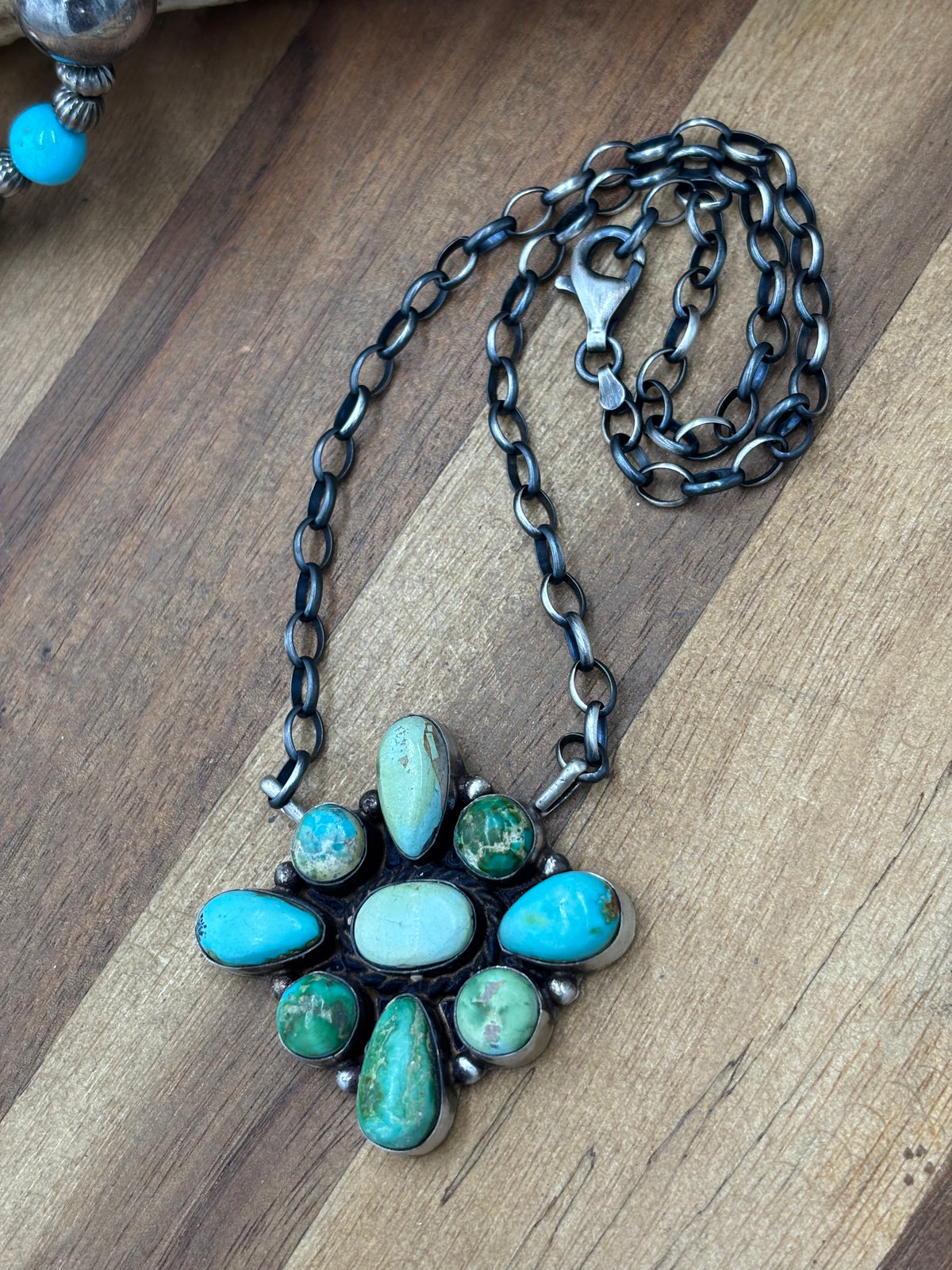 Sonoran Gold #917-51 Cluster Necklace by Wilson Dawes, Navajo