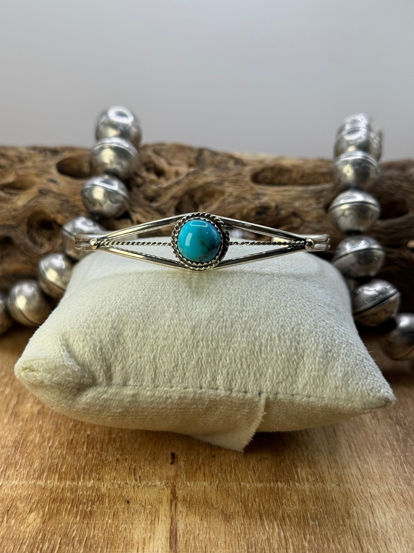 Kingman Turquoise Cuff #4 by Esther White, Navajo