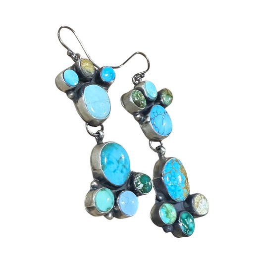 Mixed Stone Drop Earrings by Ella Peters