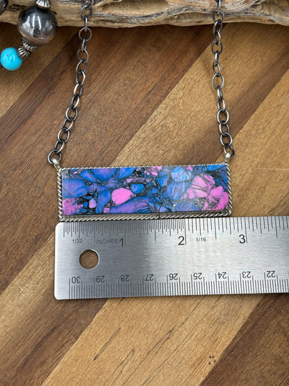Monarch Mojave #917-44B XL Bar Necklace by Brandon Etcitty, Navajo