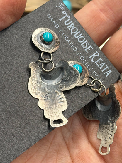 Saddle Earrings #811-12 by Gabriela Yazzie, Navajo