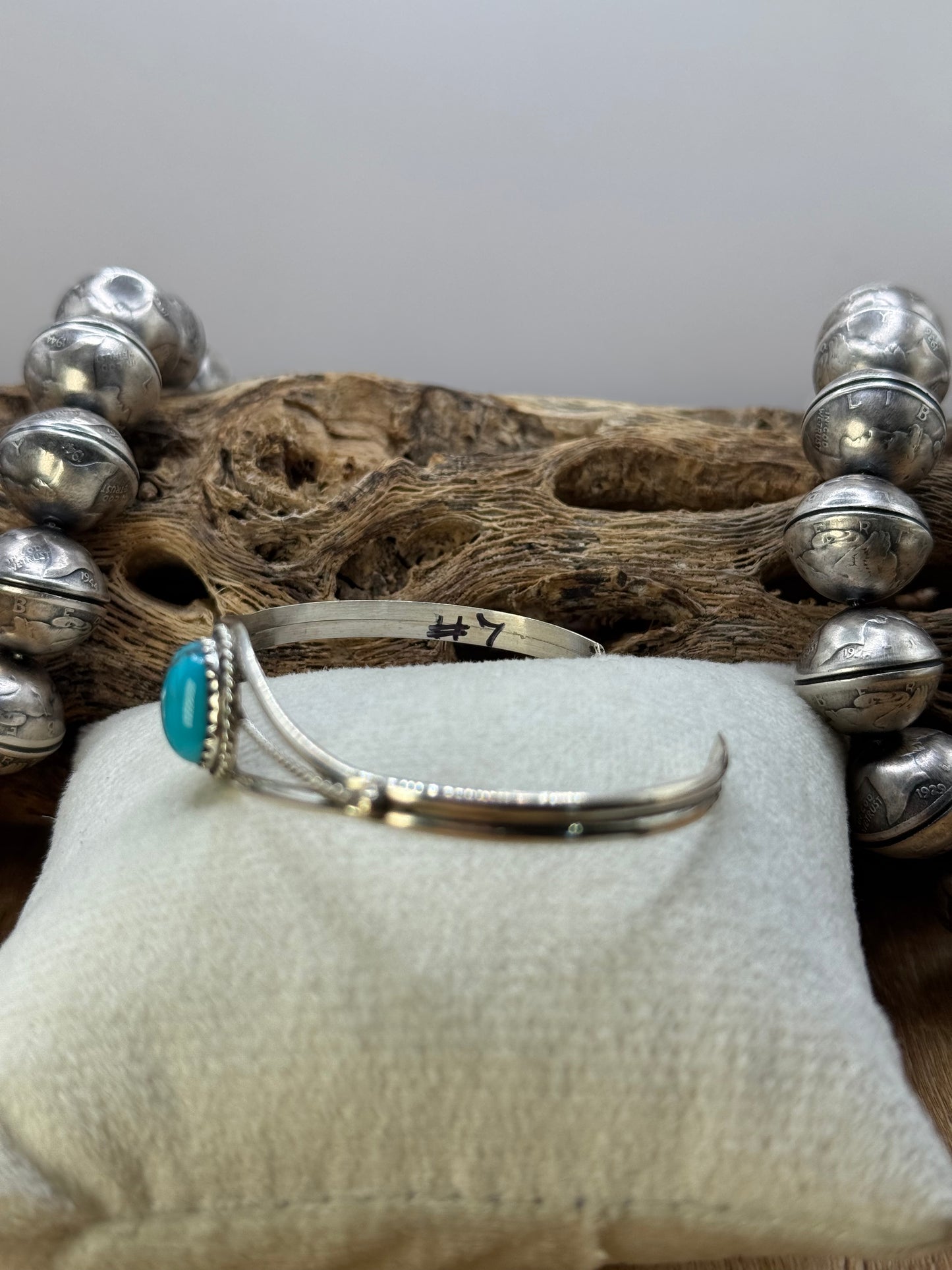 Kingman Turquoise Cuff #7 by Esther White, Navajo