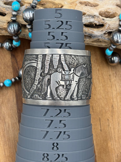 Story Teller Cuff by Elaine Becenti, Navajo