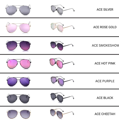 ACE - Unisex Aviator Sunglasses – Polarized Hair-Friendly: Silver