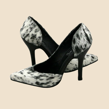 Cowhide High Heel Salt & Pepper Black & White