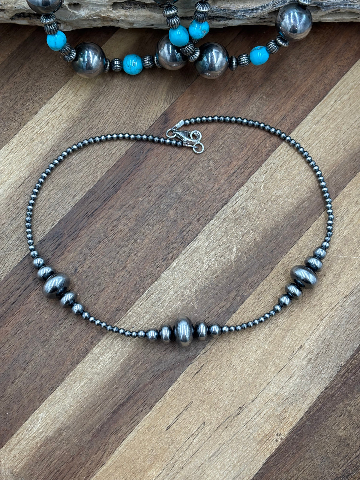16” 3-14mm #911-24 Rondelle Sterling Pearls Necklace