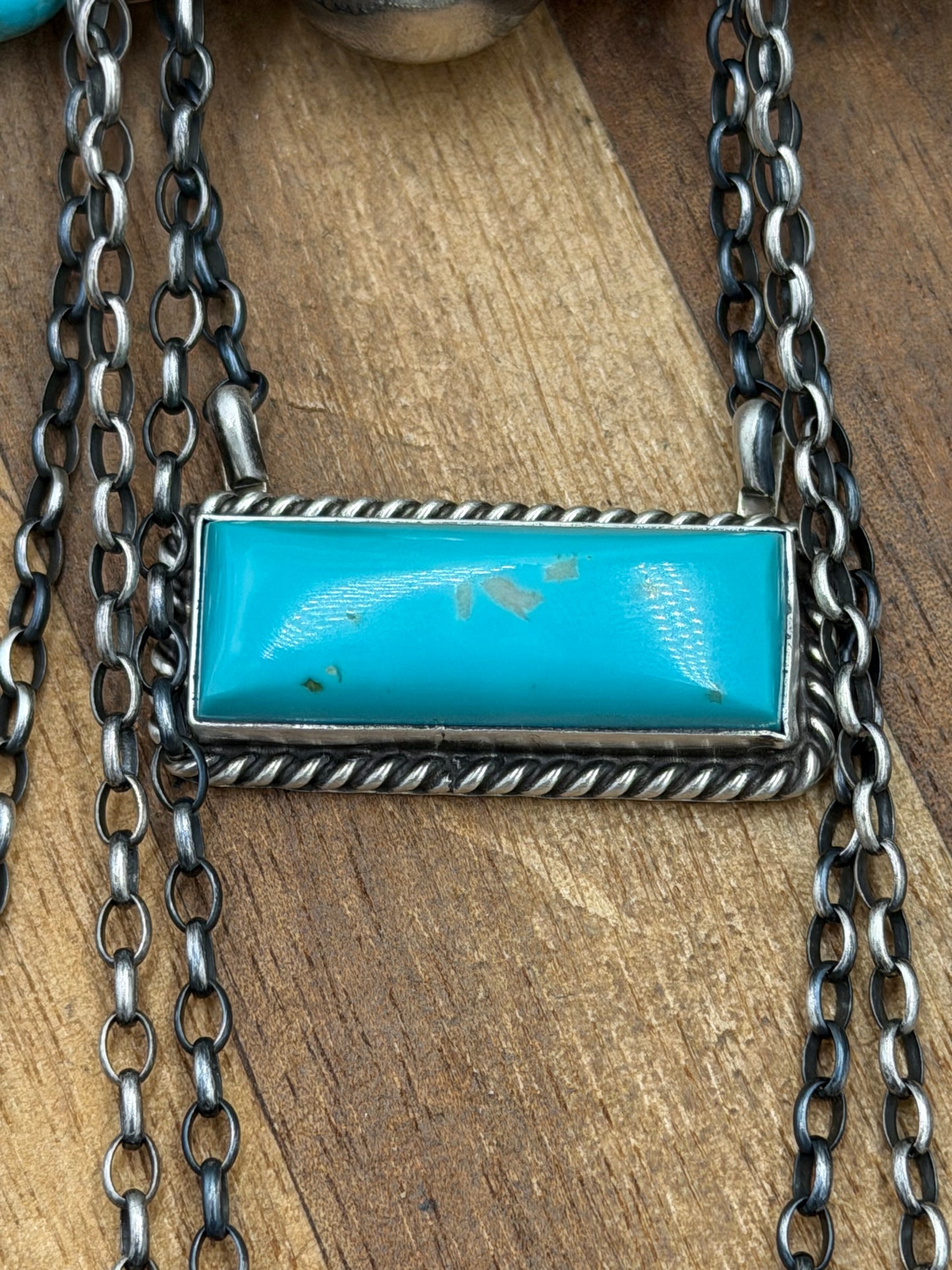 16” Kingman Bar Necklaces by Johnny Dixon, Navajo