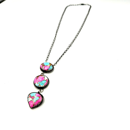 19" Cotton Candy drop pendant necklace