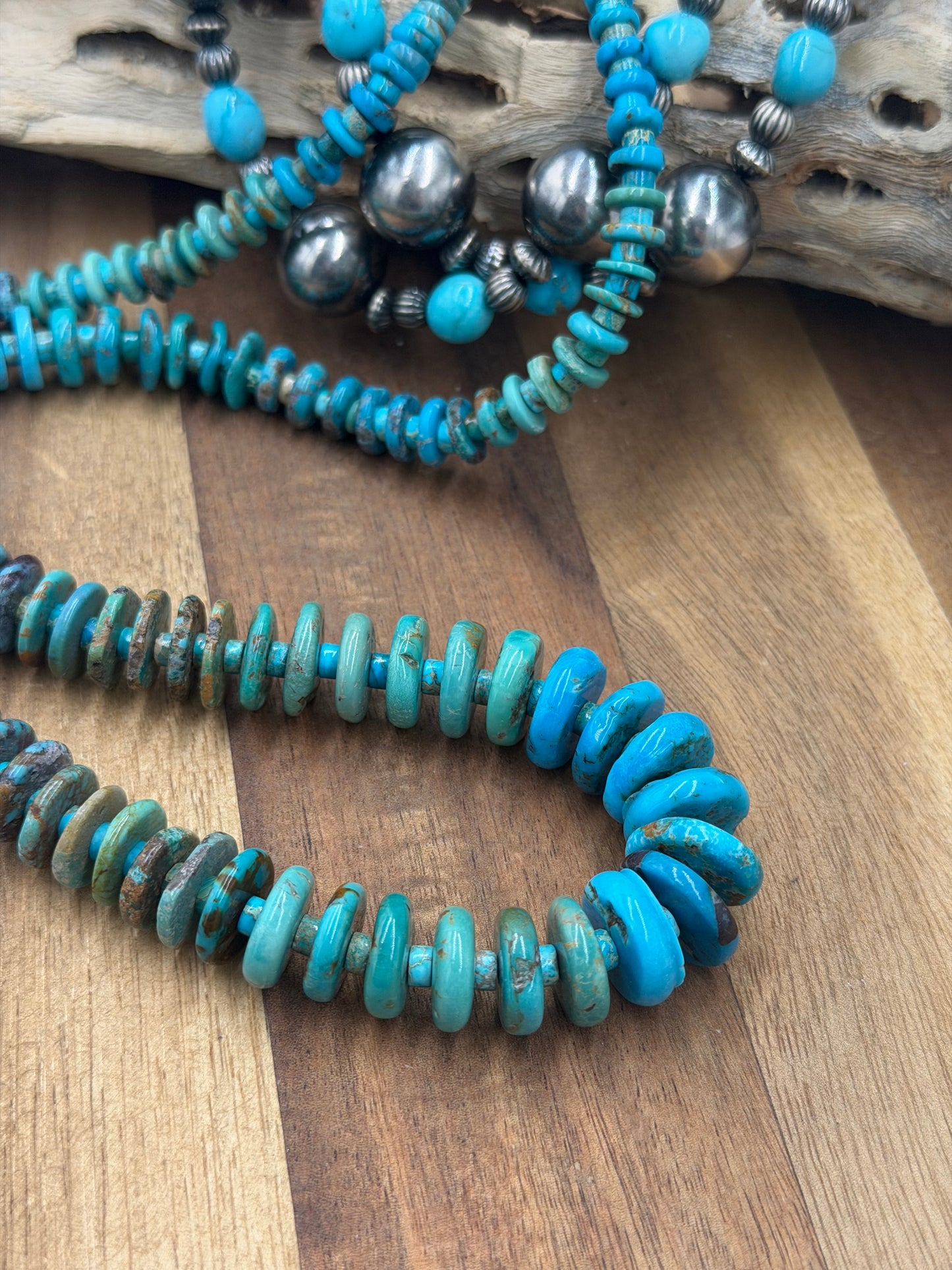 28” Best Seller Turquoise Graduated Rondelle Necklace