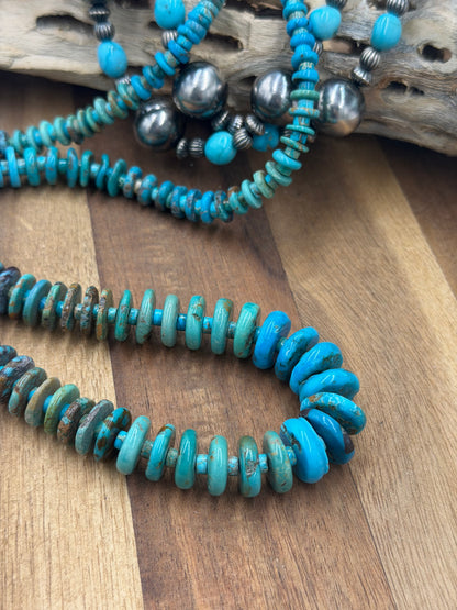 28” Best Seller Turquoise Graduated Rondelle Necklace