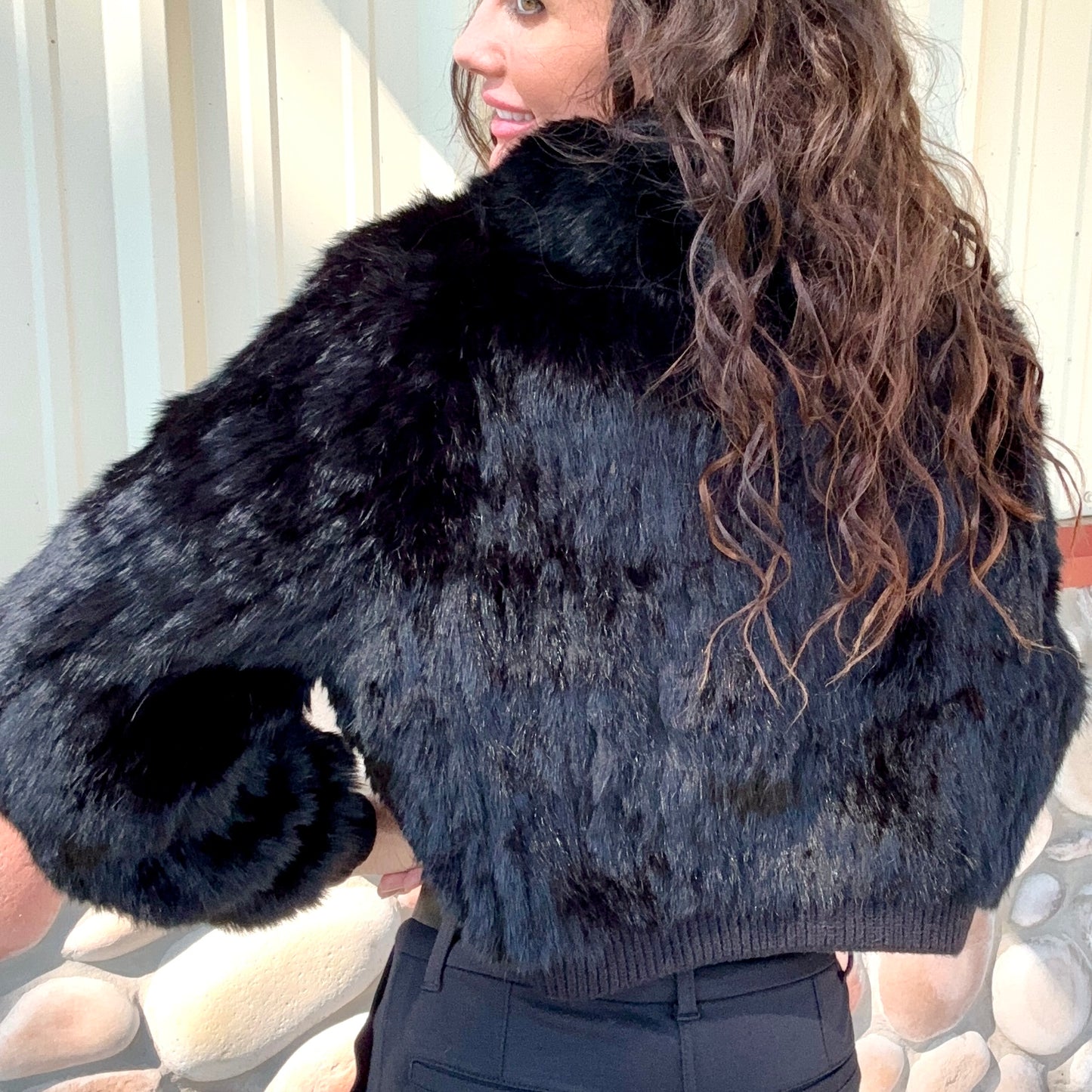 Midnight Luxe Fox and Rabbit Fur