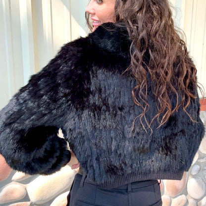Midnight Luxe Fox and Rabbit Fur