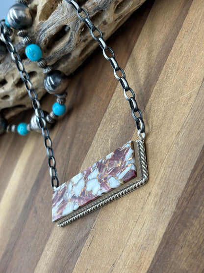 Spiny Bronze Mojave #917-49A XL Bar Necklace by Brandon Etcitty, Navajo