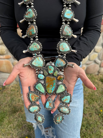 One of a Kind C Yazzie Giant Royston Squash Blossom