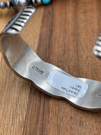 All Silver Cuff #1 by Jerald Tahe, Navajo