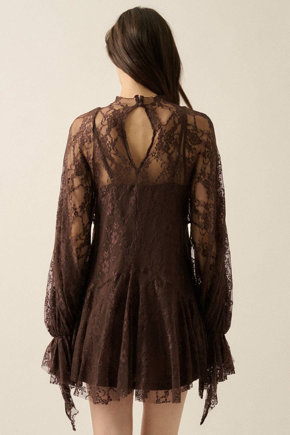 Adele Mock Neck Dress: Chocolate