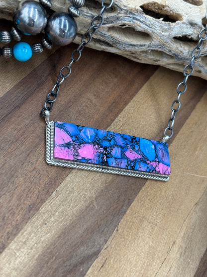 Monarch Mojave #917-44A XL Bar Necklace by Brandon Etcitty, Navajo