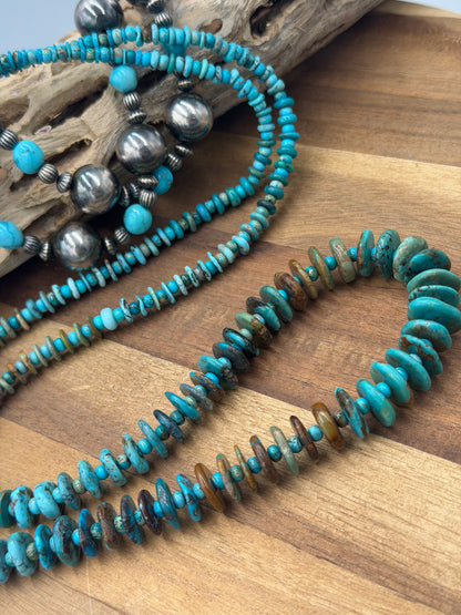 39” Best Seller Turquoise Graduated Rondelle Necklace