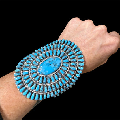 Turquoise Cluster Cuff by Devan Benally