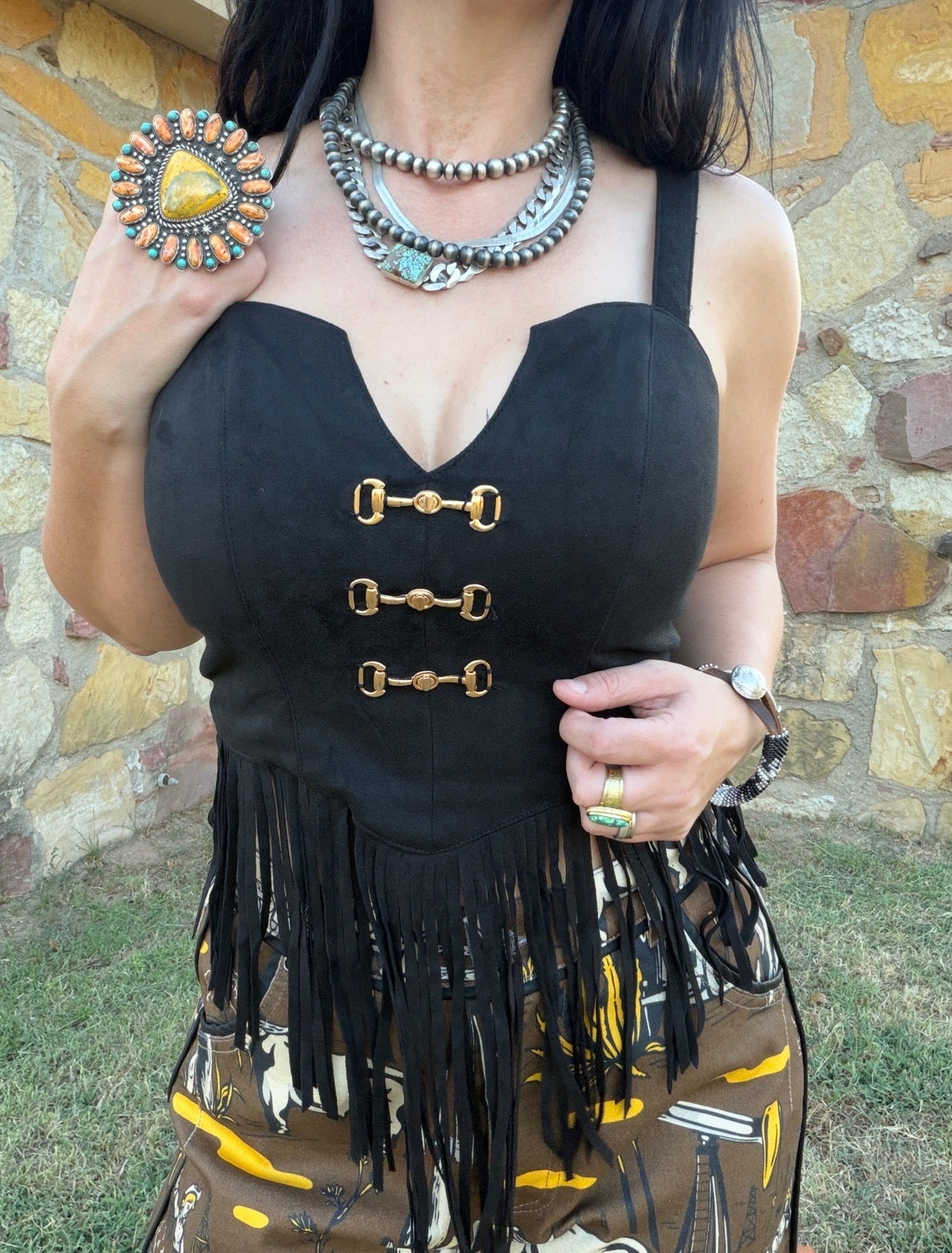 Kenzi Snaffle Bit Tank in Black