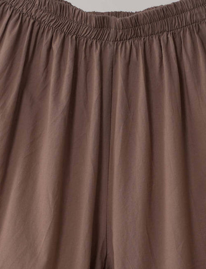 Sophie Lace Ruffle Wide Leg Pants: Coffee