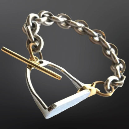 Stainless Steel Equestrian Stirrup Iron Bracelet 