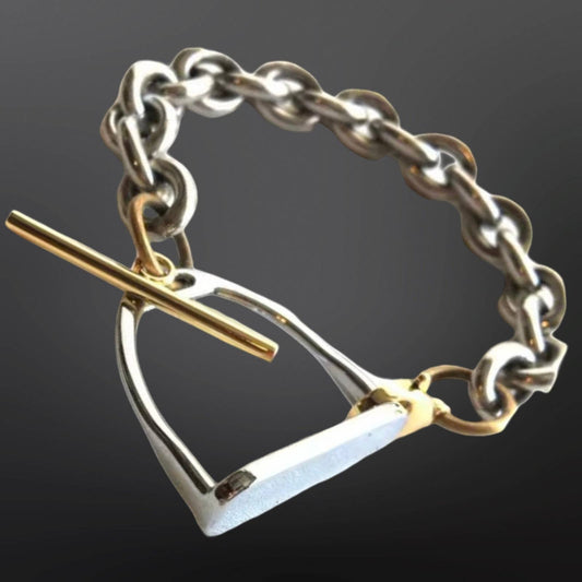 Stainless Steel Equestrian Stirrup Iron Bracelet 