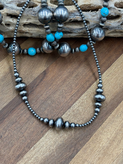 16” 3-14mm #911-24 Rondelle Sterling Pearls Necklace