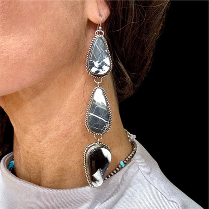 White Buffalo Dangle Earrings