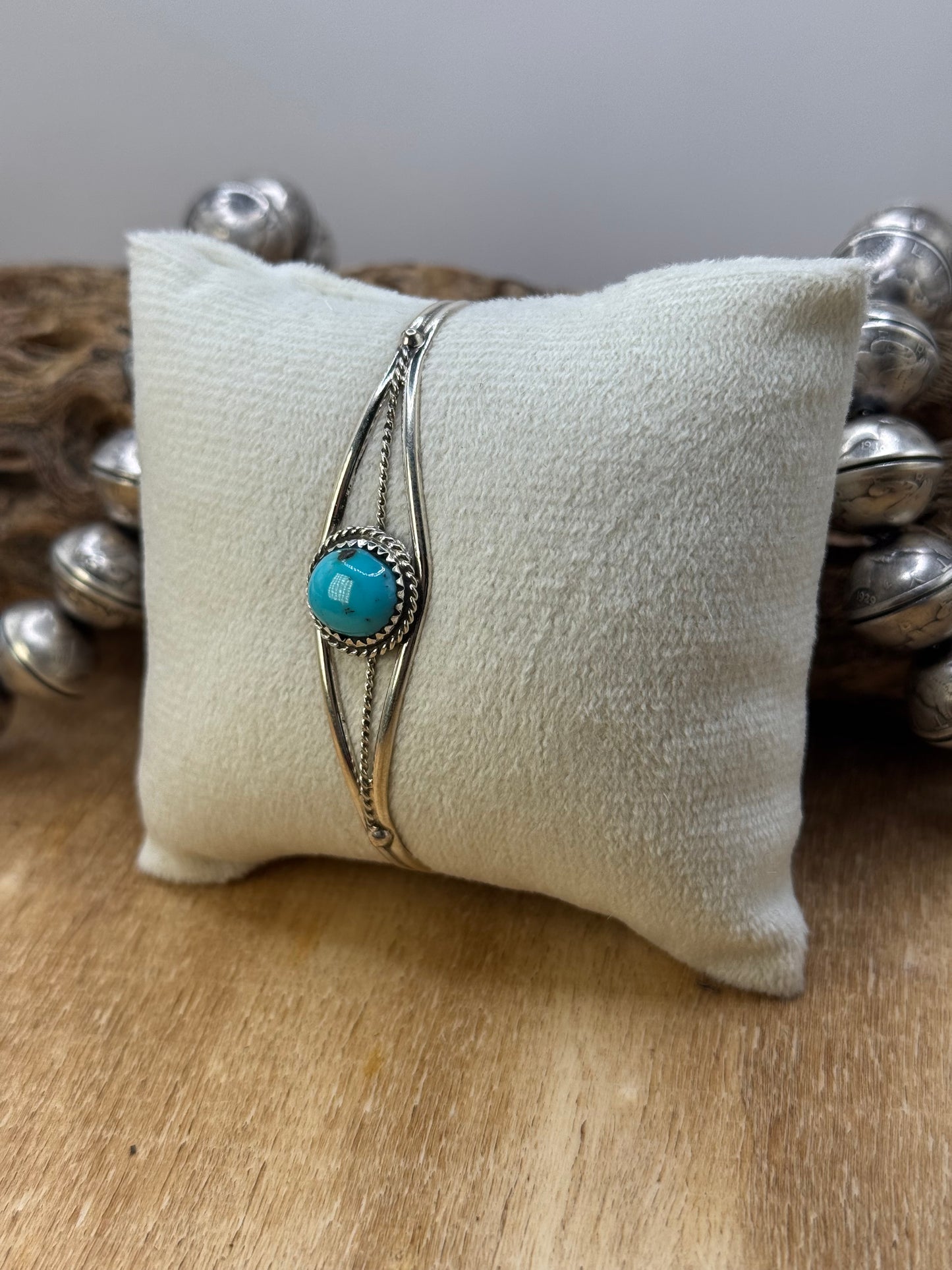 Kingman Turquoise Cuff #3 by Esther White, Navajo